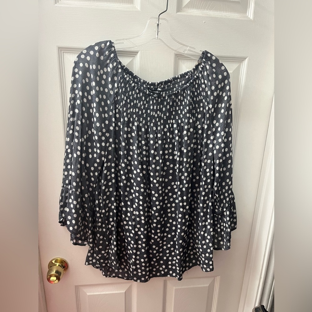 Zac & Rachel Black and White Polka Dot Blouse